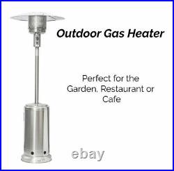 Gas Patio Heater Free Standing Powered Stainless Steel Outdoor Burner Garden