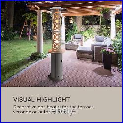 Gas Patio Heater Outdoor Heating 50 mBar 11.2 kW 360 ° View Portable Silver