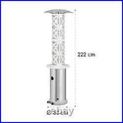 Gas Patio Heater Outdoor Heating 50 mBar 11.2 kW 360 ° View Portable Silver