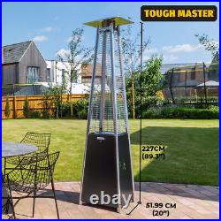 Gas Patio Heater Outdoor Warmer 20m Heating Area Pyramid 13KW Coated Black Cover