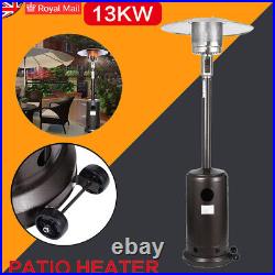 Gas Patio Heater Standing Powered Stainless Steel Outdoor Garden Burner Black UK