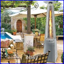 Gas Power Patio Heater Standing Stainless Steel Outdoor Garden Warmer WithWheeled
