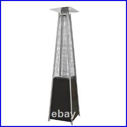Gas Pyramid Patio Heater Outdoor/Garden Glass Tube 13kw- Black Dellonda
