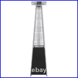 Gas Pyramid Patio Heater Outdoor/Garden Glass Tube 13kw- Black Dellonda