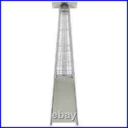 Gas Pyramid Patio Heater Outdoor/Garden Glass Tube 13kw- Silver Dellonda