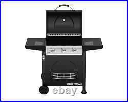 George Foreman GFGBBQ3B Black 3 Burner Gas Grill BBQ with Wheels, Auto Ignition