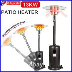 Glow Warm Garden Patio Heater Propane Gas Outdoor 13KW with Wheel Black
