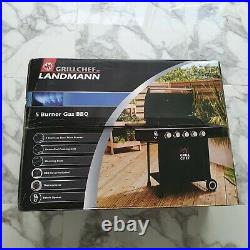 Grillchef By Landmann 5 Burner Gas BBQ & Cover Outdoor + Manufacturer Warranty