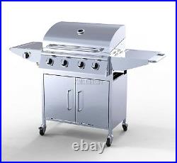 HEATSURE 4 Burner BBQ Gas Grill Stainless Steel Barbecue + 1 Side Outdoor New