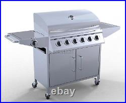 HEATSURE 6 Burner BBQ Gas Grill Stainless Steel Barbecue + 1 Side Outdoor New