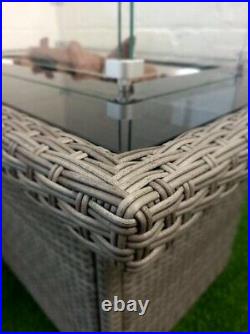 Hercules High Quality Rattan Gas Fire Pit Table, Plus £100 FREE Accessories
