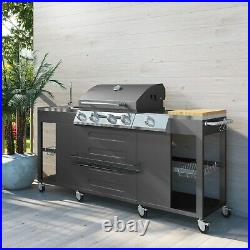 IQ 4 Burner BBQ Grill Barbecue + 1 Side Burner Outdoor Kitchen Barbecue