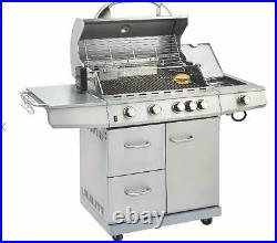 Large Barbecue Gas Grill Outdoor Garden BBQ 5 Burner & Side Uniflame 14 persons