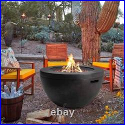 Large Gas Fire Pit Faux Concrete MgO BBQ Grill Bowl Heater Fireplace Garden Yard