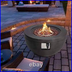 Large Gas Fire Pit Faux Concrete MgO BBQ Grill Bowl Heater Fireplace Garden Yard