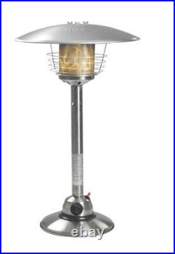 Luxury 4KW Table Top Gas Patio Heater in Silver by Heatlab