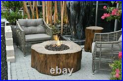 Manchester Burning Stump (Eco Stone) Elementi UK Gas Fire Pit and Tank Cover