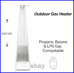 Modern Pyramid Patio Heater 13KW Stainless Steel Outdoor Cover Included Deck NEW