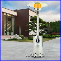 Movable Large Patio Gas Heaters Outdoor Garden Chimnea Burner Warmer with Wheels
