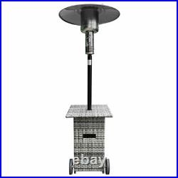 Mushroom Outdoor Gas Patio Heater Grey Rattan with Free Cover Regulat EQODHMGR