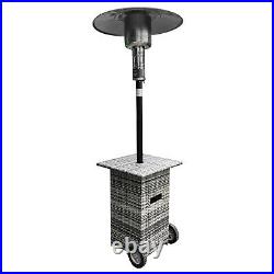 Mushroom Outdoor Gas Patio Heater Grey Wicker/Rattan with Free Cover EQODHMGR