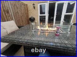 Natural Gas Fire Pit Burner 60x25Table Top Outdoor Bbq with glass and connector