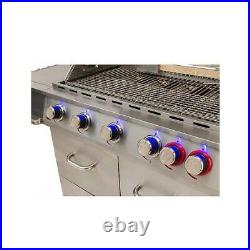 New Barbecue Gas Grill Outdoor Garden BBQ 6 Burner & Side Uniflame 16 persons UK