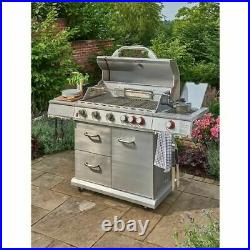 New Barbecue Gas Grill Outdoor Heatin BBQ 6 Burner & Side Uniflame 16 persons UK