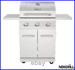 Nexgrill 3 Burner Stainless Steel Gas Barbecue BBQ patio outdoor garden + cover
