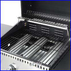 Outdoor 3 Deluxe Gas BBQ Black Barbecue Grill incl Burner Professional