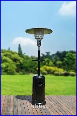Outdoor Classic Gas Patio Heater Freestanding with Cover and Drinks Table