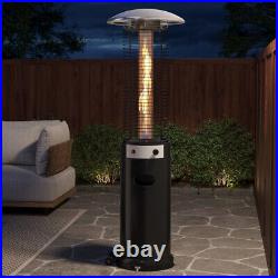 Outdoor Cylindrical Patio Heater Roasting Stove Liquefied Gas Warmer with Wheels