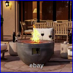Outdoor Fire Propane Fire Pit Table Gas Patio Heater Bowl with Lava Rock & Cover
