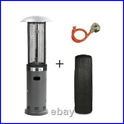 Outdoor Freestanding Gas Patio Heater in Grey with Free Cover Regulator eiQODGAG