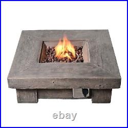 Outdoor Garden Gas Fire Pit Table Heater with Lava Rocks & Cover