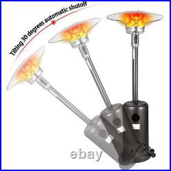 Outdoor Garden Gas Patio Heater Standing Piezoelectric ignition Burner with Wheels