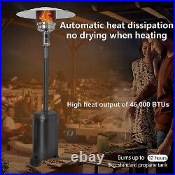 Outdoor Garden Gas Patio Heater Standing Propane Heaters Wheels Regulator Hose