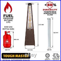 Outdoor Gas Pyramid Patio Heater withRegulator Hose 13KW Freestanding Rattan
