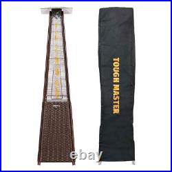 Outdoor Gas Pyramid Patio Heater withRegulator Hose 13KW Freestanding Rattan Cover