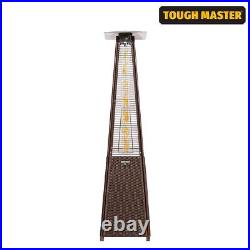 Outdoor Gas Pyramid Patio Heater withRegulator Hose 13KW Freestanding Rattan Cover