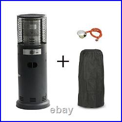 Outdoor Gas Table Top Bullet Heater in Black with Free Cover, Regulator eiQTTGBL
