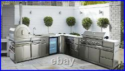 Outdoor Kitchen 6 Piece Stainless Steel, Sink, Barbecue, Pizza Oven, Burner