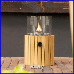 Outdoor Wooden Lantern Glamping Gas Fire Pit Garden Wooden and Glass CosiScoop