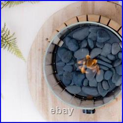 Outdoor Wooden Lantern Glamping Gas Fire Pit Garden Wooden and Glass CosiScoop