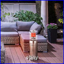 Outsunny 10KW Outdoor Gas Patio Heater with Wheels, 46 x 46 x 137, Silver