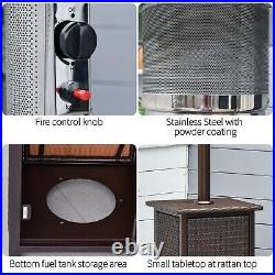 Outsunny 12KW Patio Gas Heater Freestanding Outdoor Garden Heating Rattan