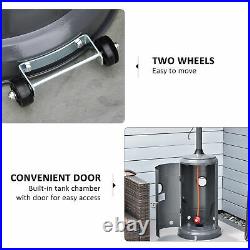 Outsunny 12.5KW Outdoor Gas Patio Heater with Wheels and Dust Cover Charcoal Grey
