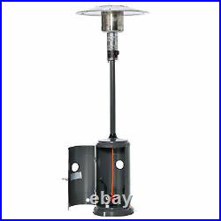 Outsunny 12.5KW Outdoor Gas Patio Heater with Wheels and Dust Cover Charcoal Grey