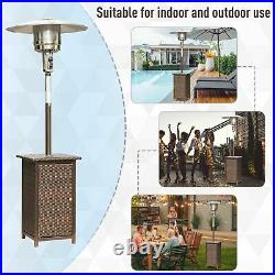Outsunny 12kw Outdoor Garden Patio Gas Heater Rattan Wicker Free Standing BBQ