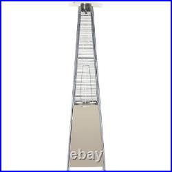Outsunny 13KW Pyramid Patio Gas Heater Outdoor Warmer Stainless Steel with Wheels